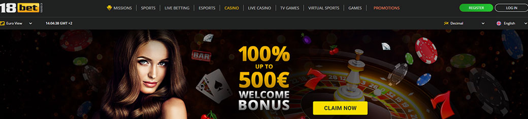 18bet casino bonus