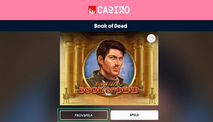 provspela book of dead casino gratis